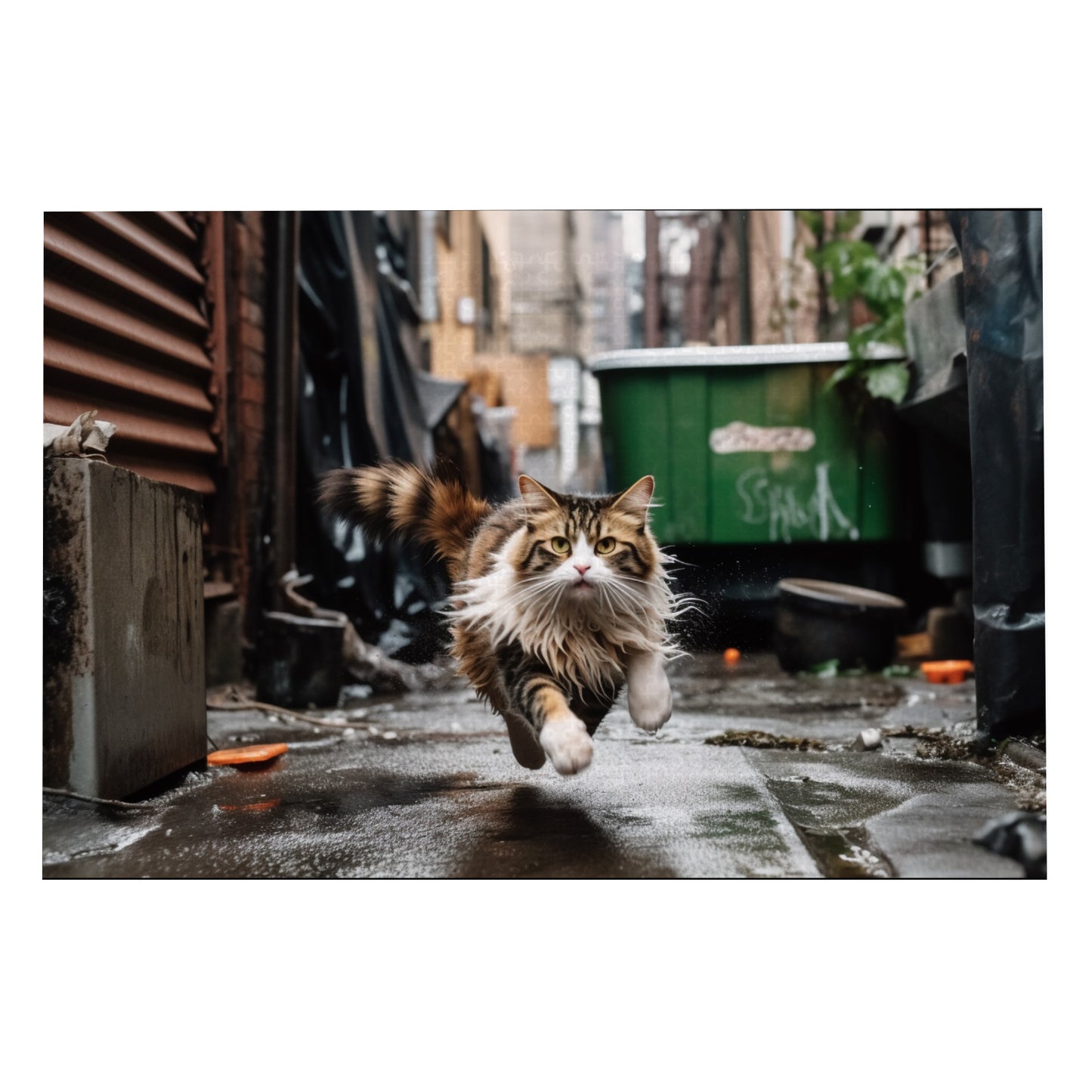 Urban Majesty: Long-Haired NYC Alley Cat - 1000 piece jigsaw puzzle