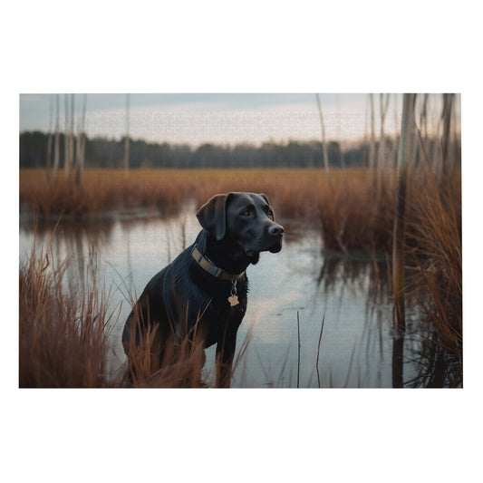 The Marshland Hunter Labrador Retriever - 1000 Piece Jigsaw Puzzle