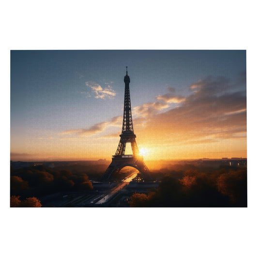 Twilight Romance: Eiffel Tower at Dusk - 1000 Piece Jigsaw Puzzle