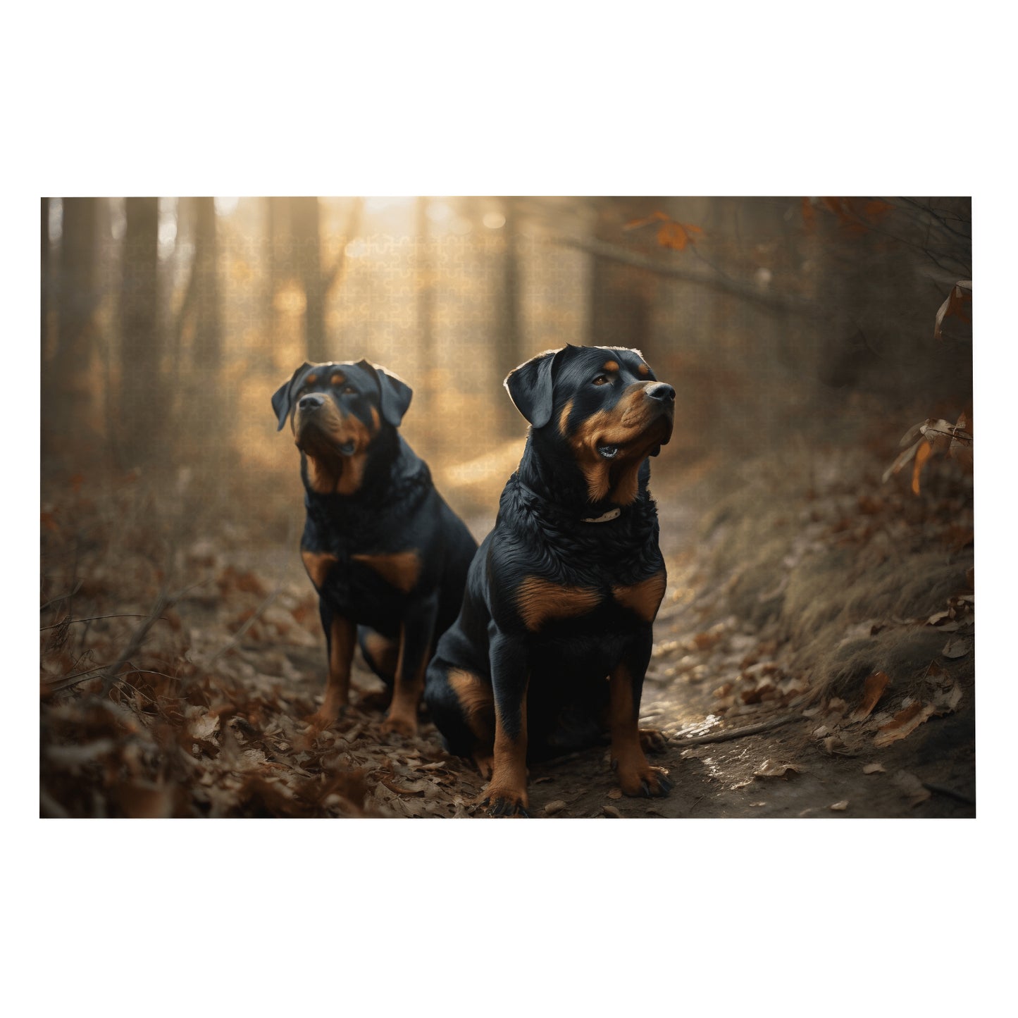 Woodland Rottweiler Ramble - 1000 Piece Jigsaw Puzzle