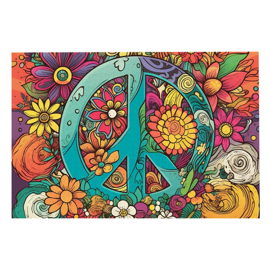 Flower Power: 1960s Peace Sign - 1000 Piece Jigsaw Puzzle