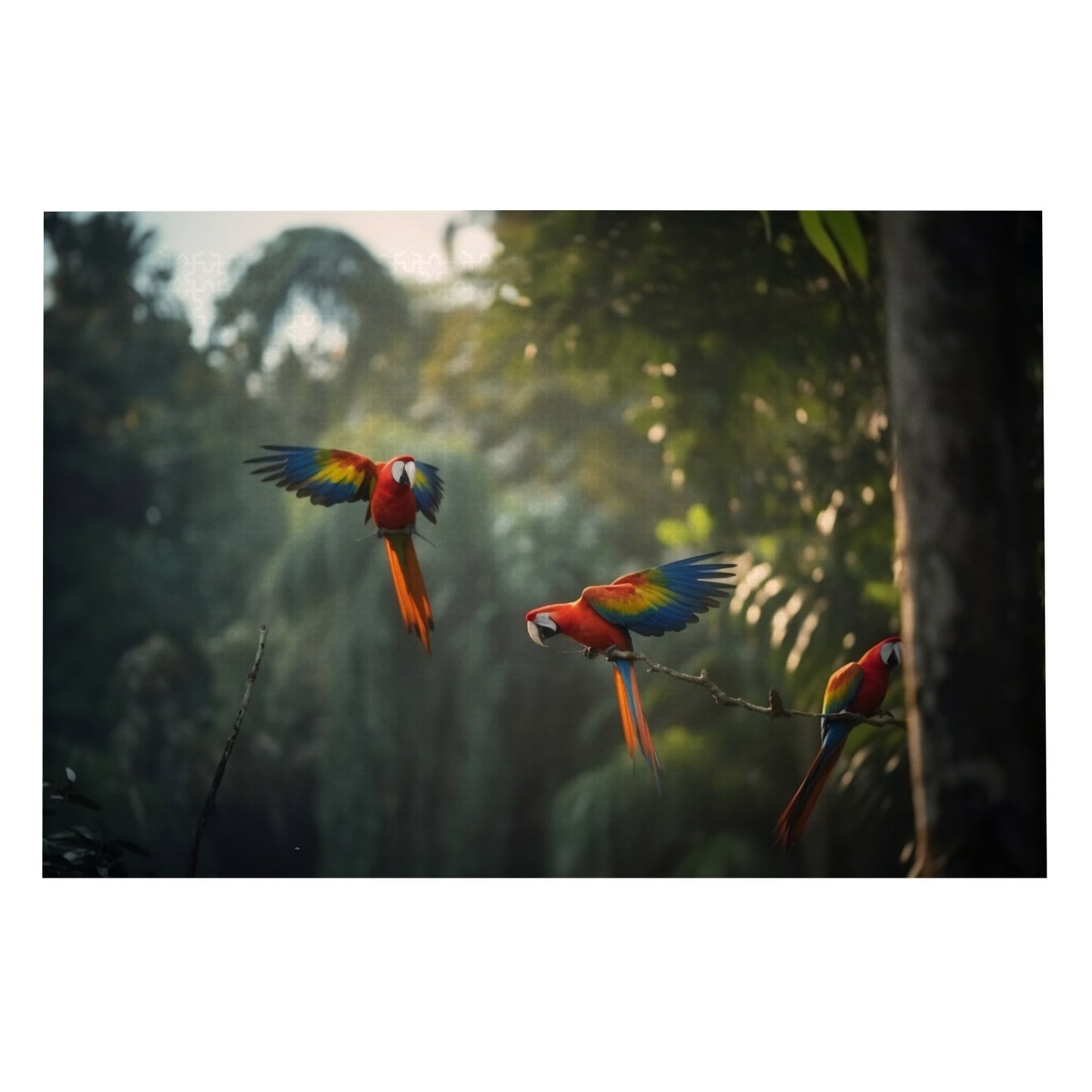 Vibrant Jungle Parrots - 1000 Piece Jigsaw Puzzle